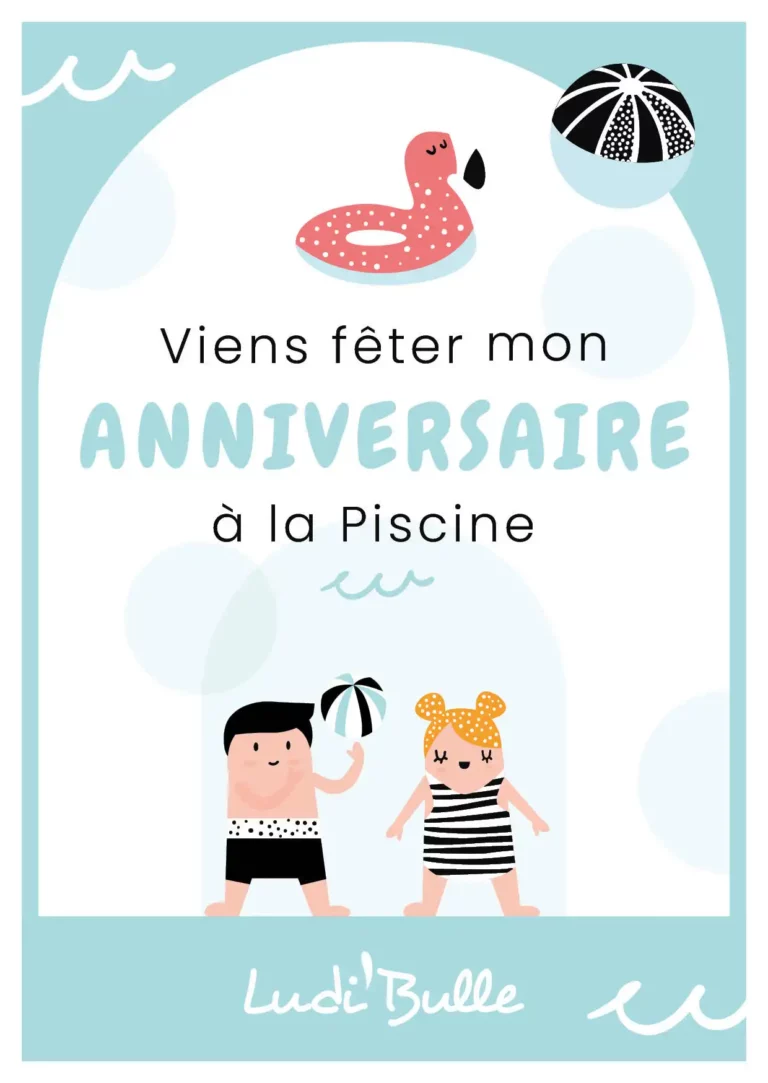 invitation anniversaire piscine ludibulle