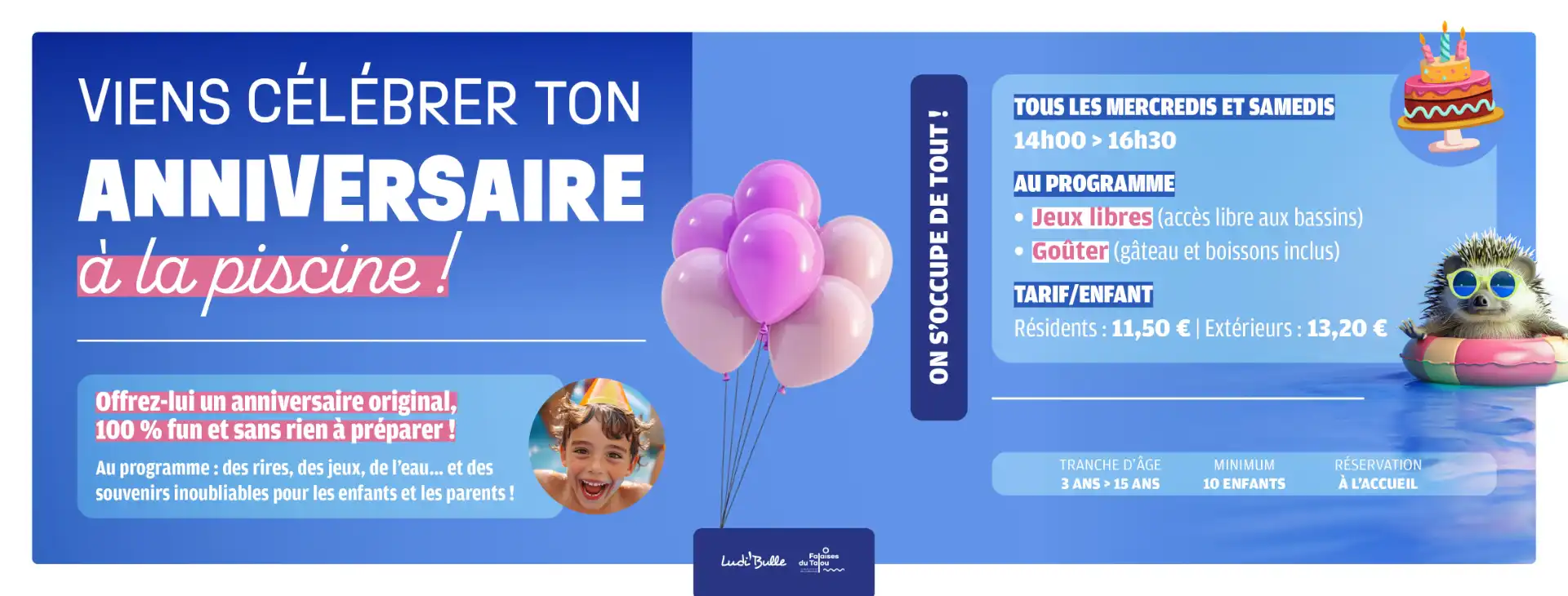 Viens fêter ton anniversaire à la piscine !